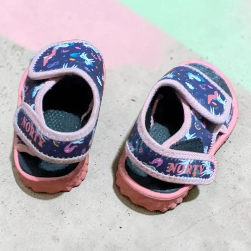Kids Unicorn Sandals Size 6 Toddler Purple Adjustable Summer Shoes